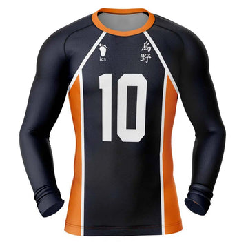 Haikyuu Karasuno Number 10 Long Sleeve Rash Guard