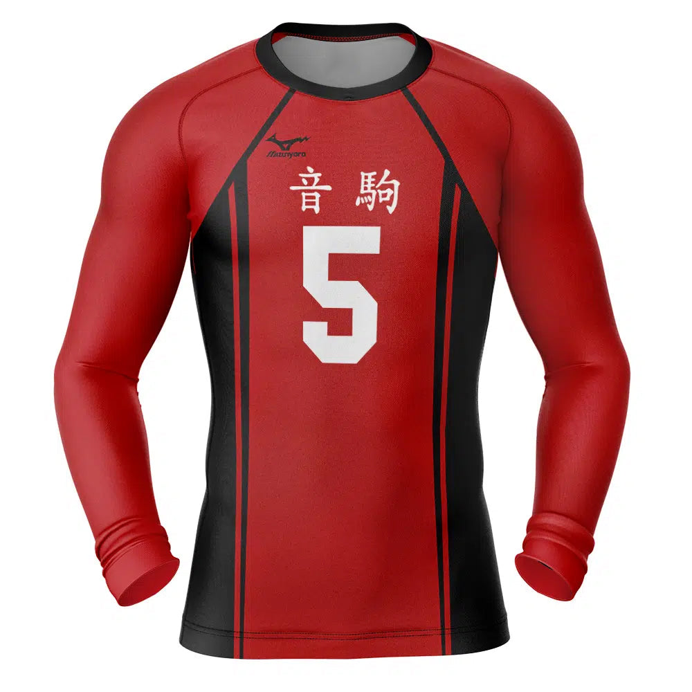 Haikyuu Nekoma Number 5 Long Sleeve Rash Guard