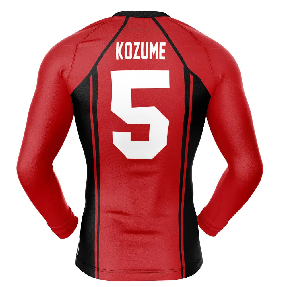 Haikyuu Nekoma Number 5 Long Sleeve Rash Guard