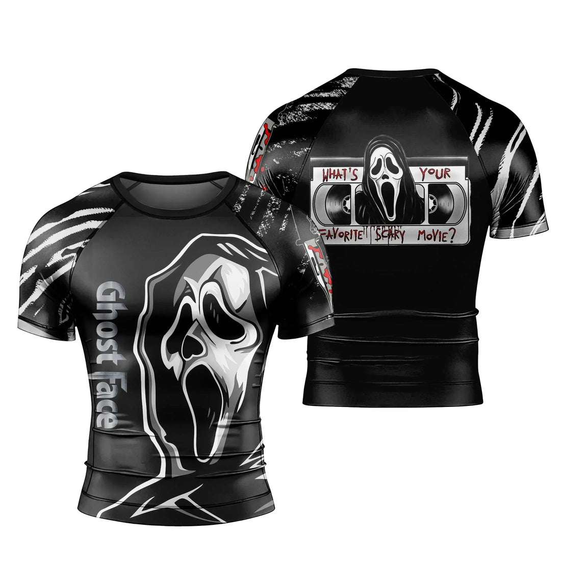 Horror Rash Guards Halloween Ghostface Rash Guard for MMA & Fitness
