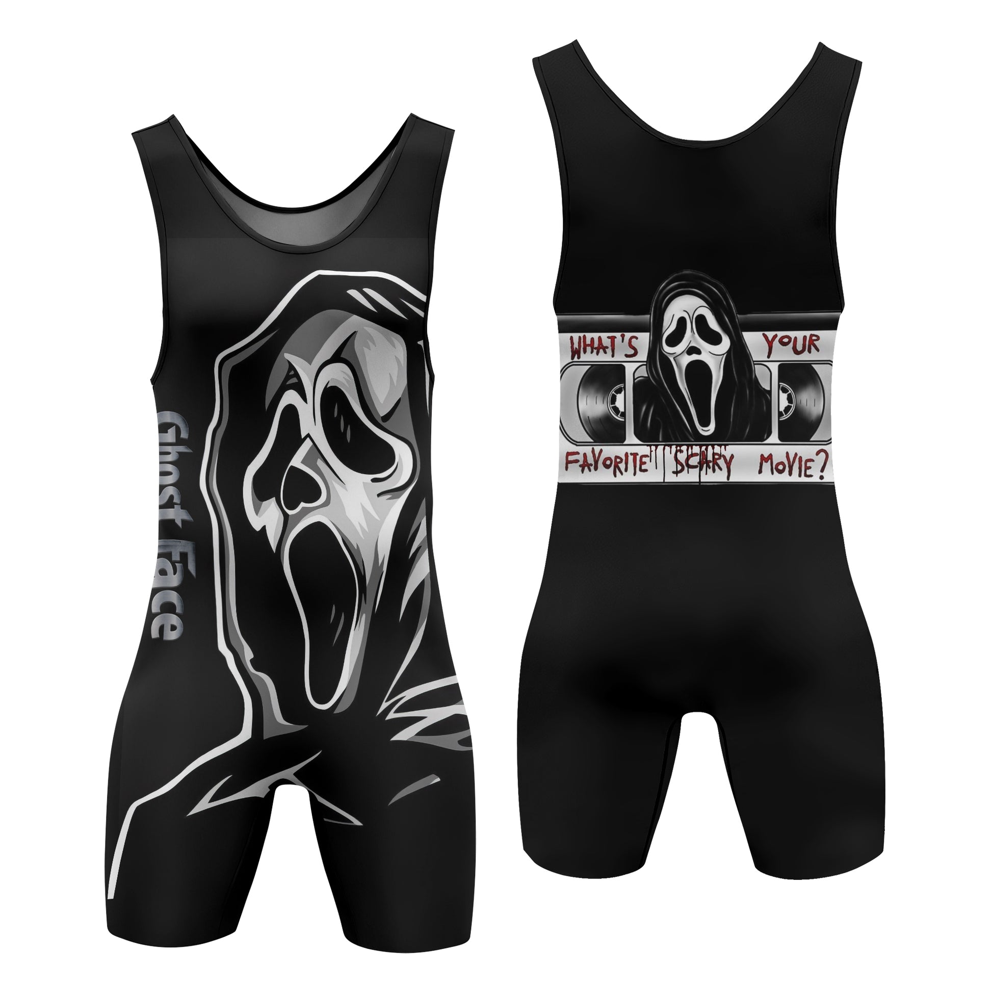 Halloween Ghostface Wrestling Singlet
