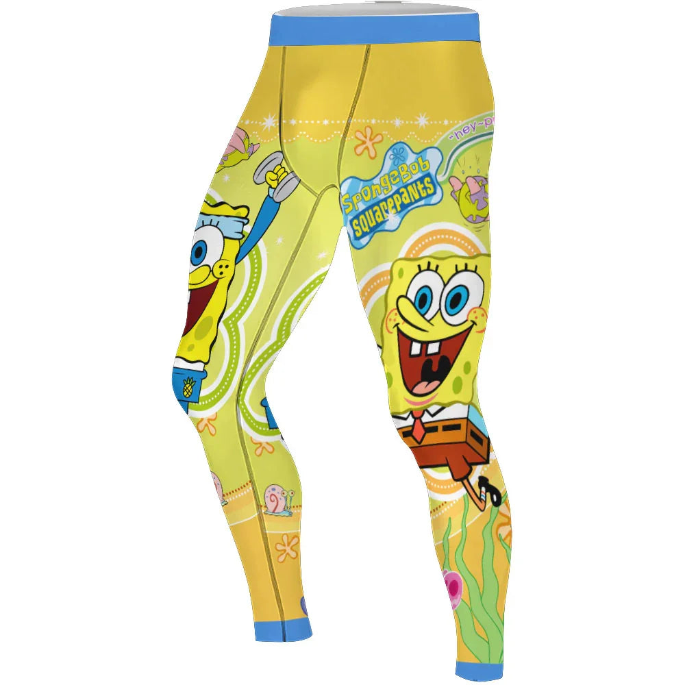 Happy SpongeBob Squarepant Men's Compression Leggings