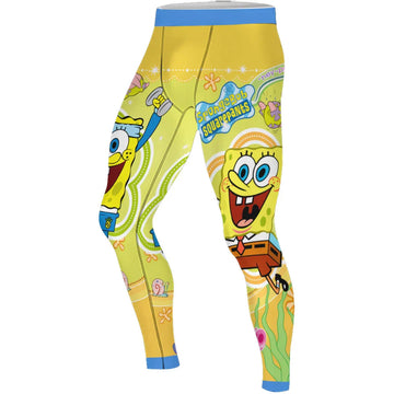 Happy SpongeBob Squarepant Men's Compression Leggings