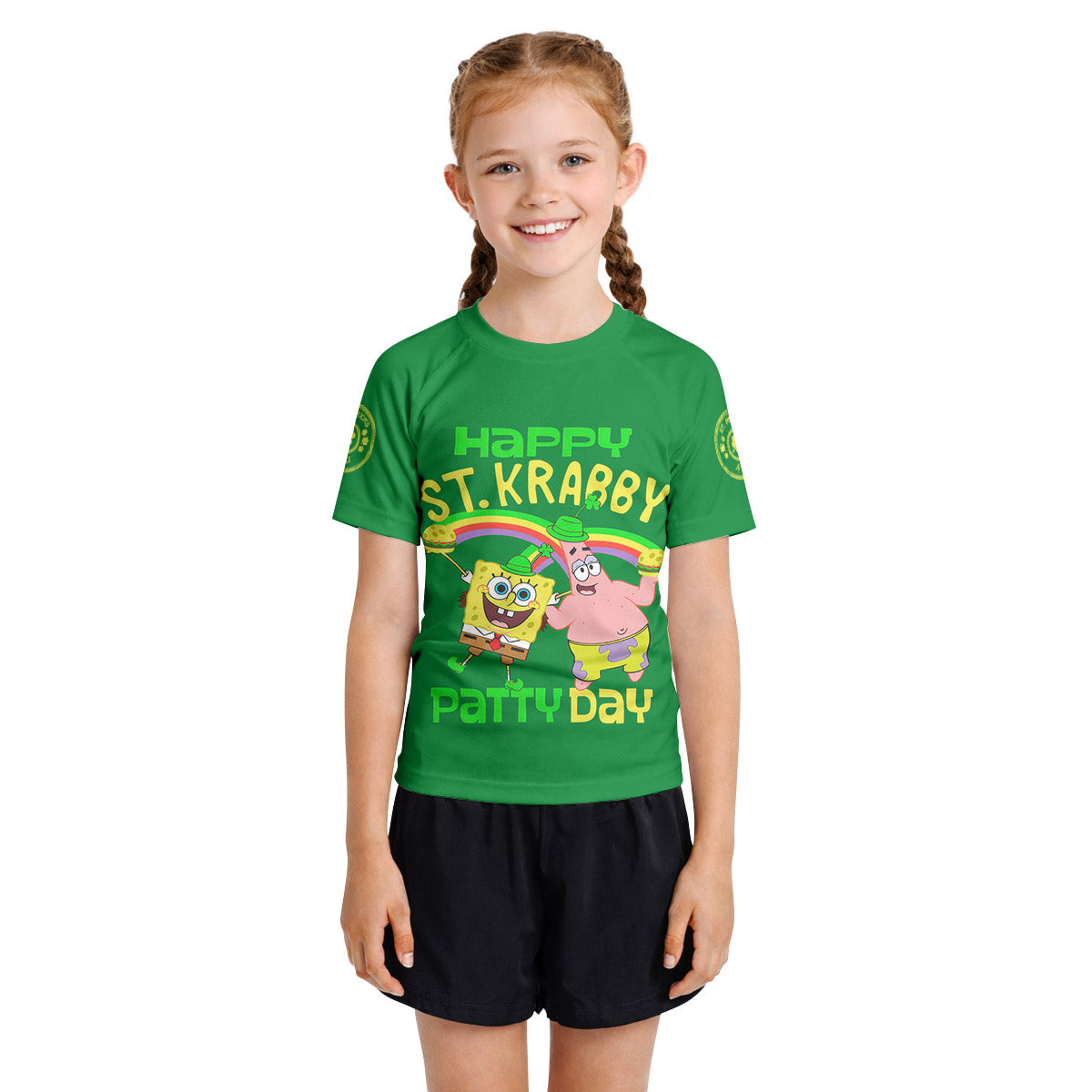Happy St Krabby Patty Day Kids Rash Guard