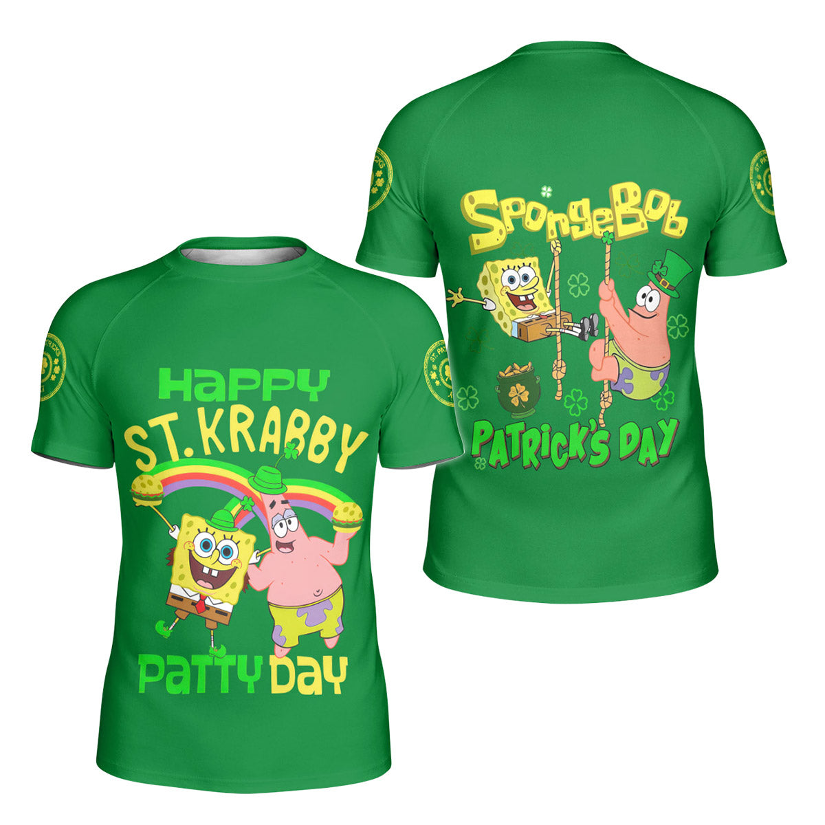 Happy St Krabby Patty Day Kids Rash Guard