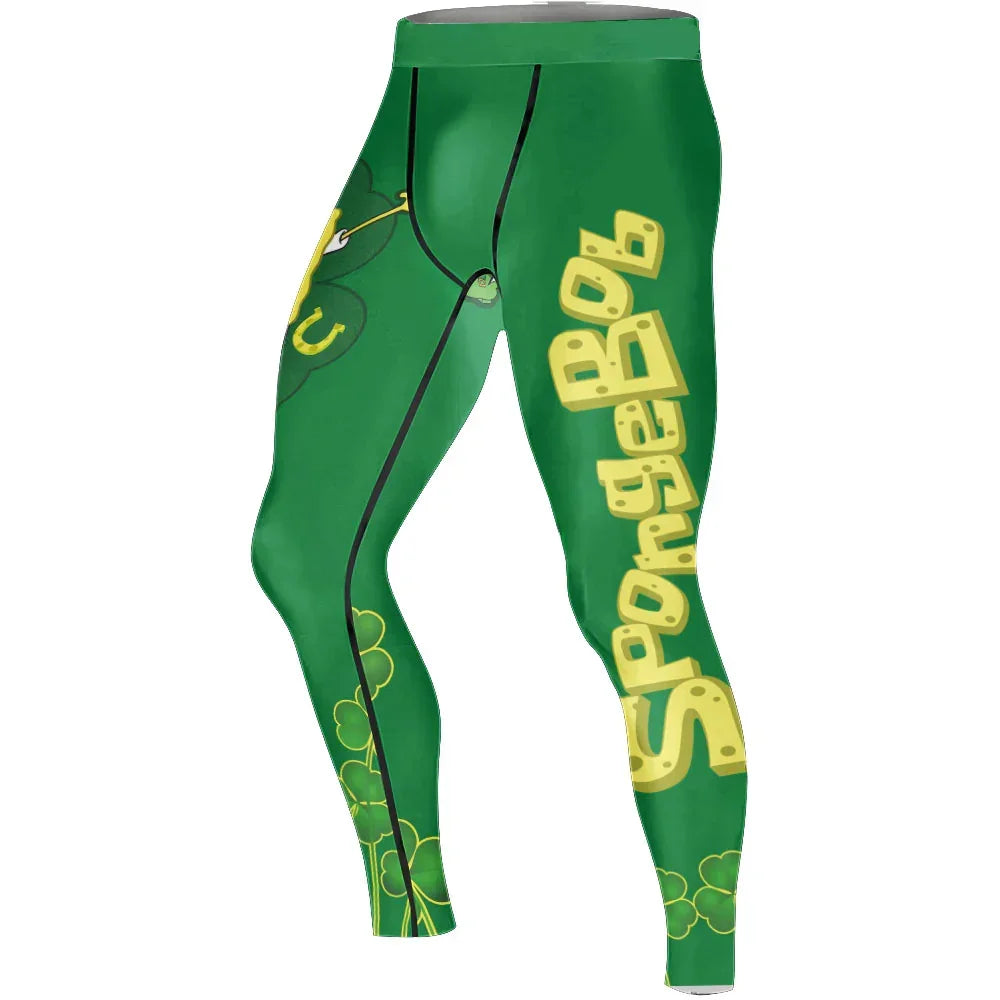 Happy St Krabby Patty Day Men's Compression Leggings