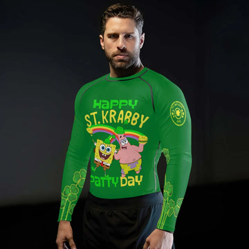 Happy St Krabby Patty Day Rash Guard