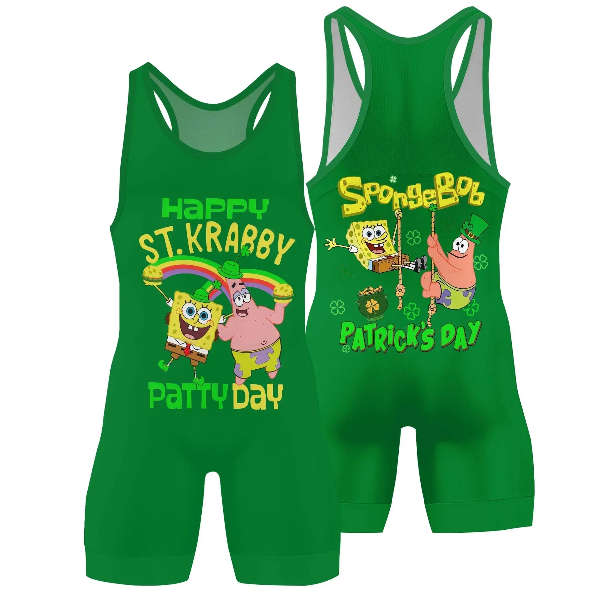 Happy St Krabby Patty Day Wrestling Singlet