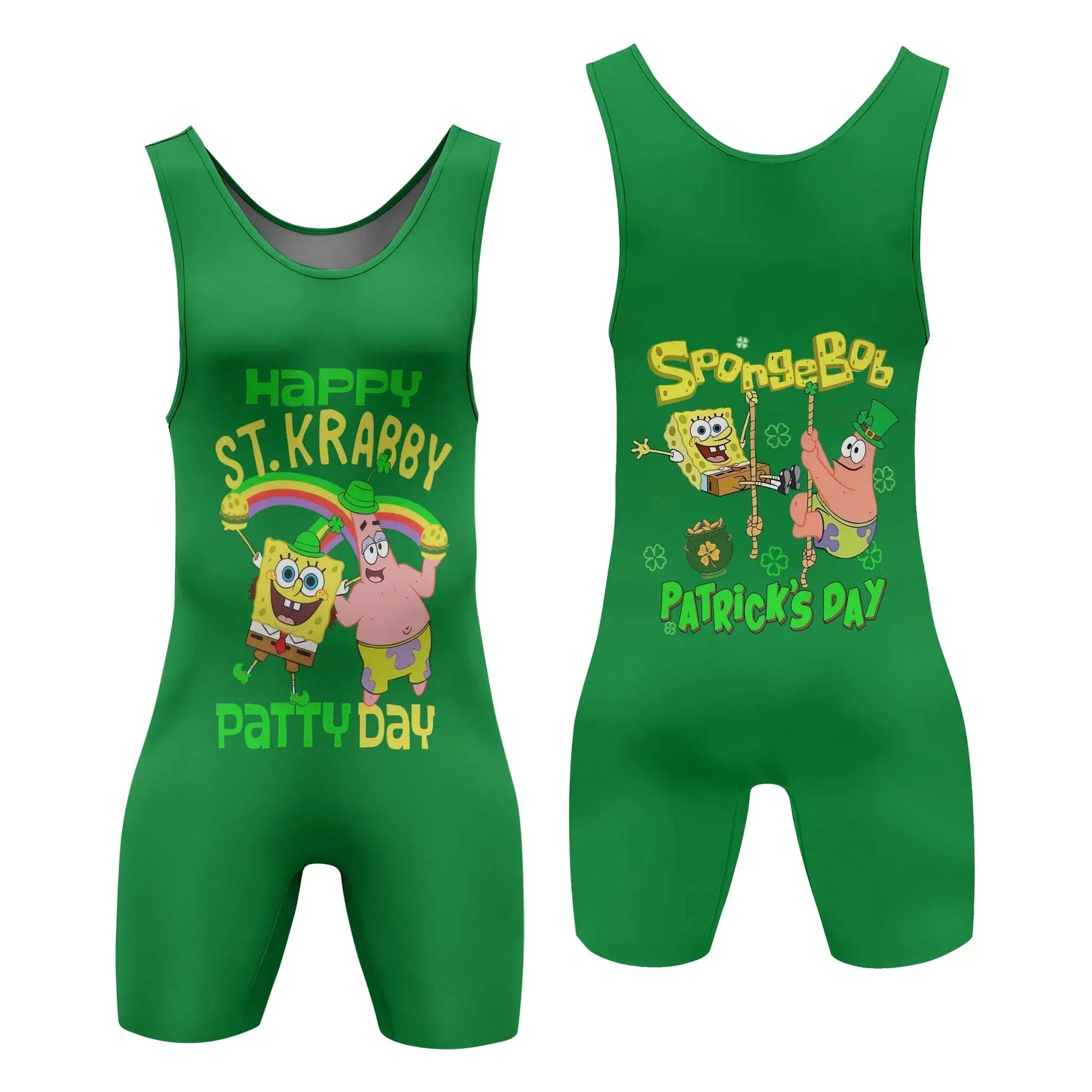 Happy St Krabby Patty Day Wrestling Singlet