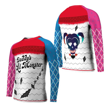 Harley Quinn Lil Monster Christmas Kids Rash Guard