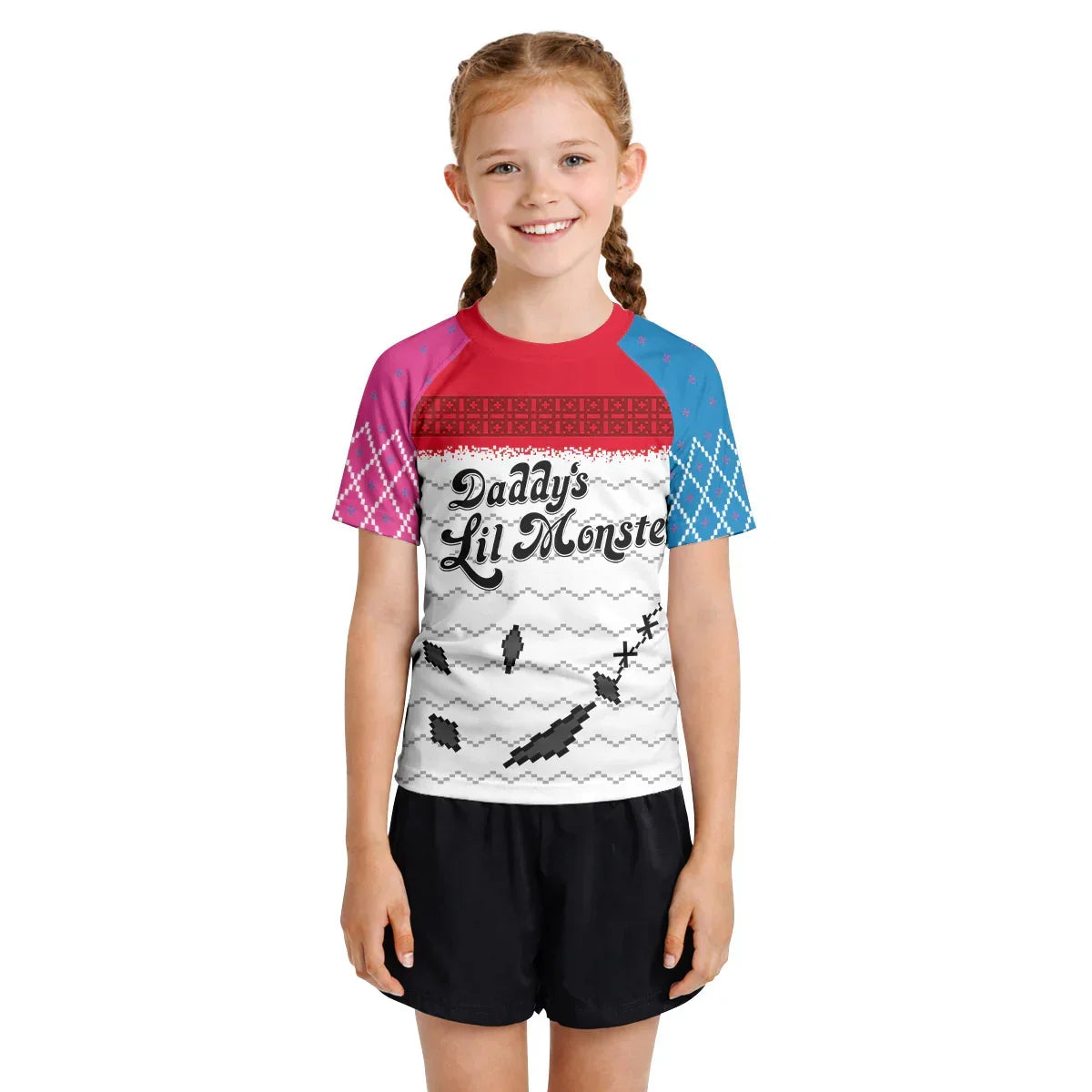 Harley Quinn Lil Monster Christmas Kids Rash Guard