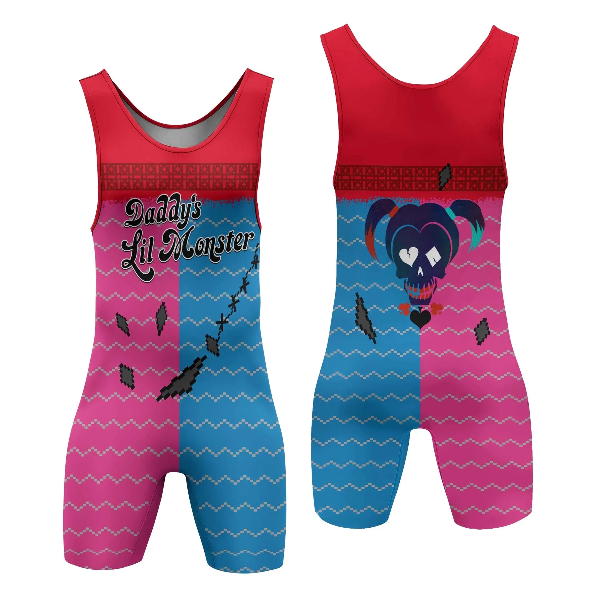 Harley Quinn Lil Monster Christmas Wrestling Singlet