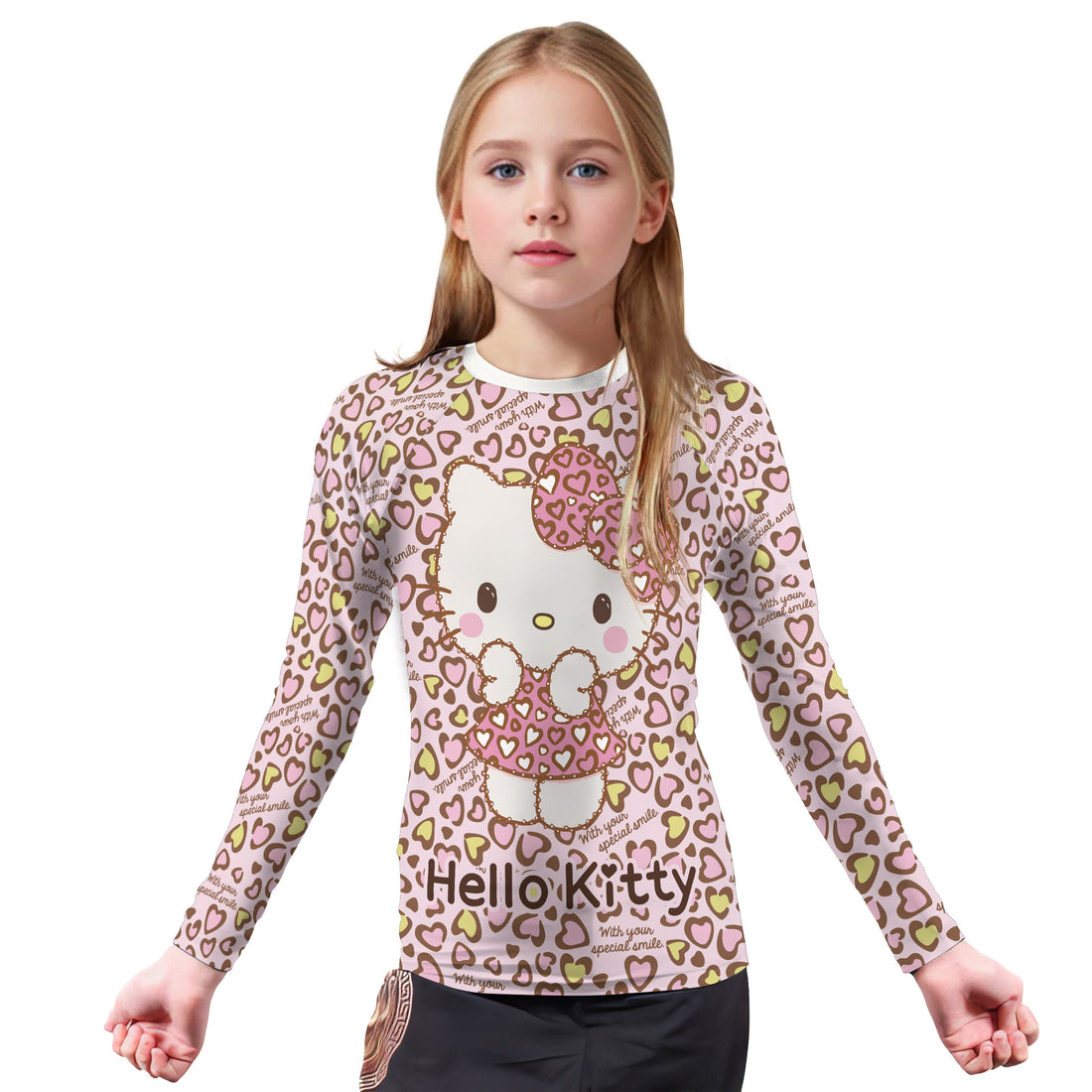 Hello Kitty Heart Snow Kids Rash Guard