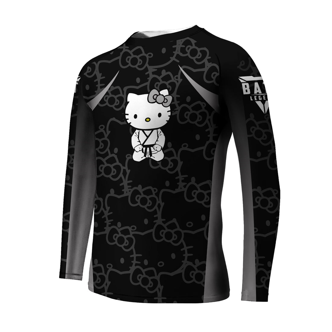 Hello Kitty Jiu Jitsu Black Kids Rash Guard
