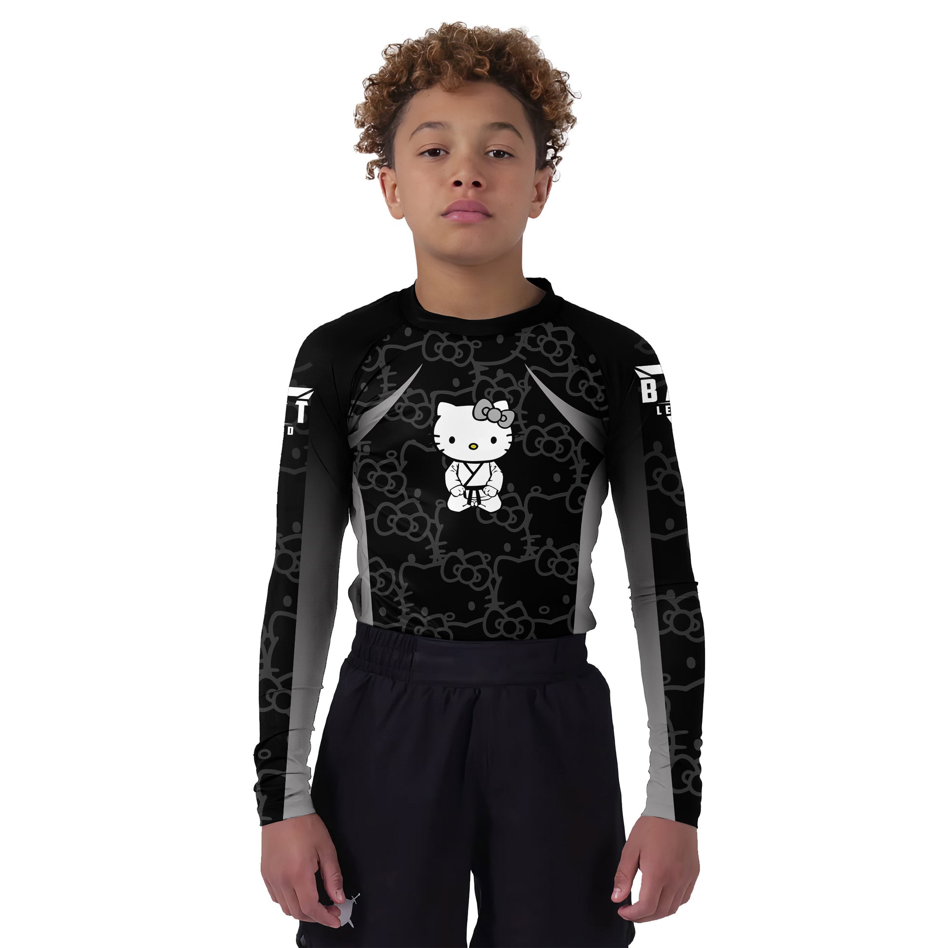 Hello Kitty Jiu Jitsu Black Kids Rash Guard