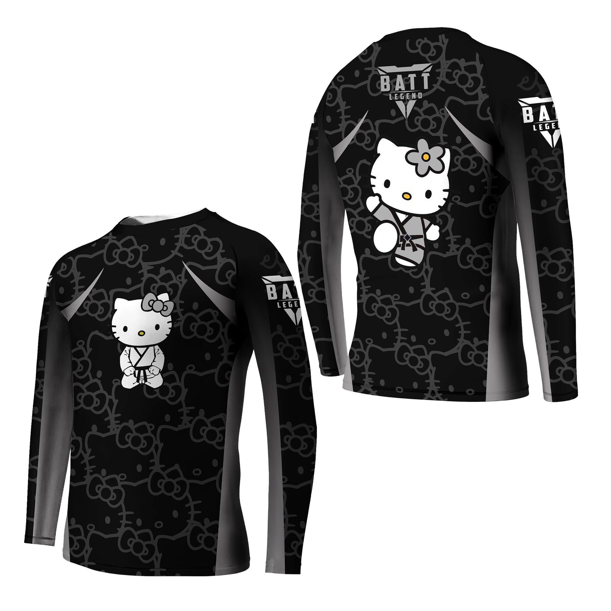 Hello Kitty Jiu Jitsu Black Kids Rash Guard