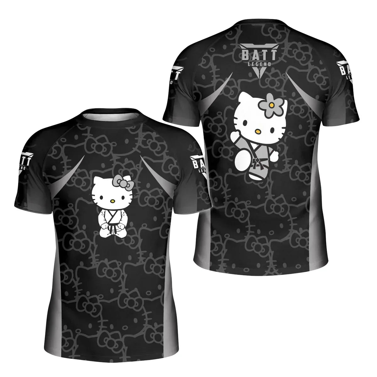 Hello Kitty Jiu Jitsu Black Kids Rash Guard