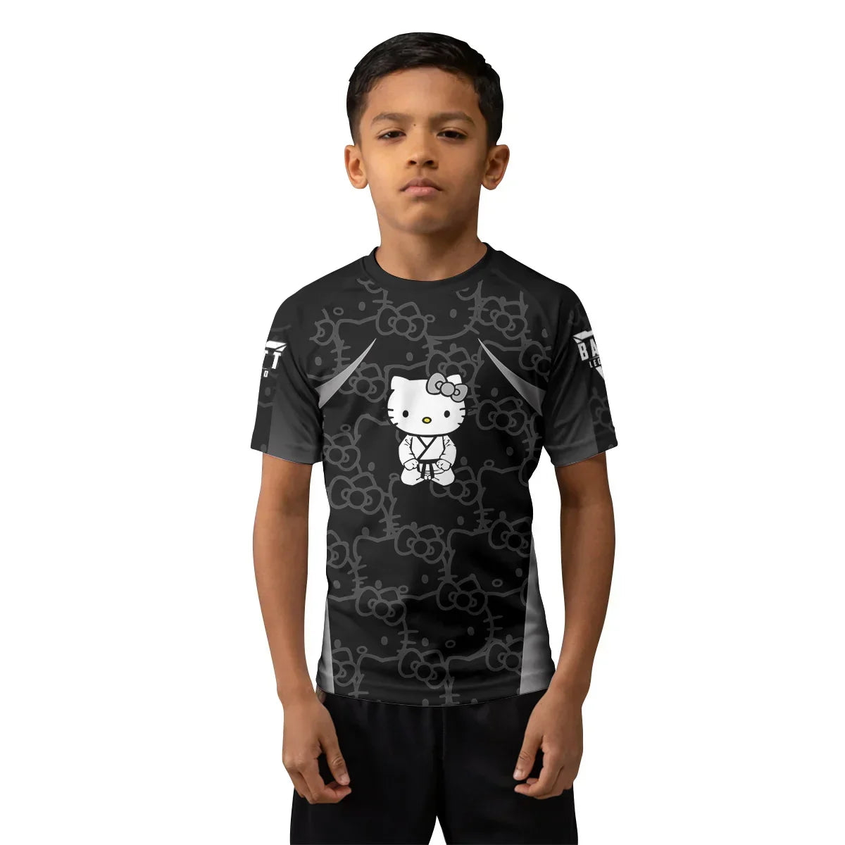 Hello Kitty Jiu Jitsu Black Kids Rash Guard