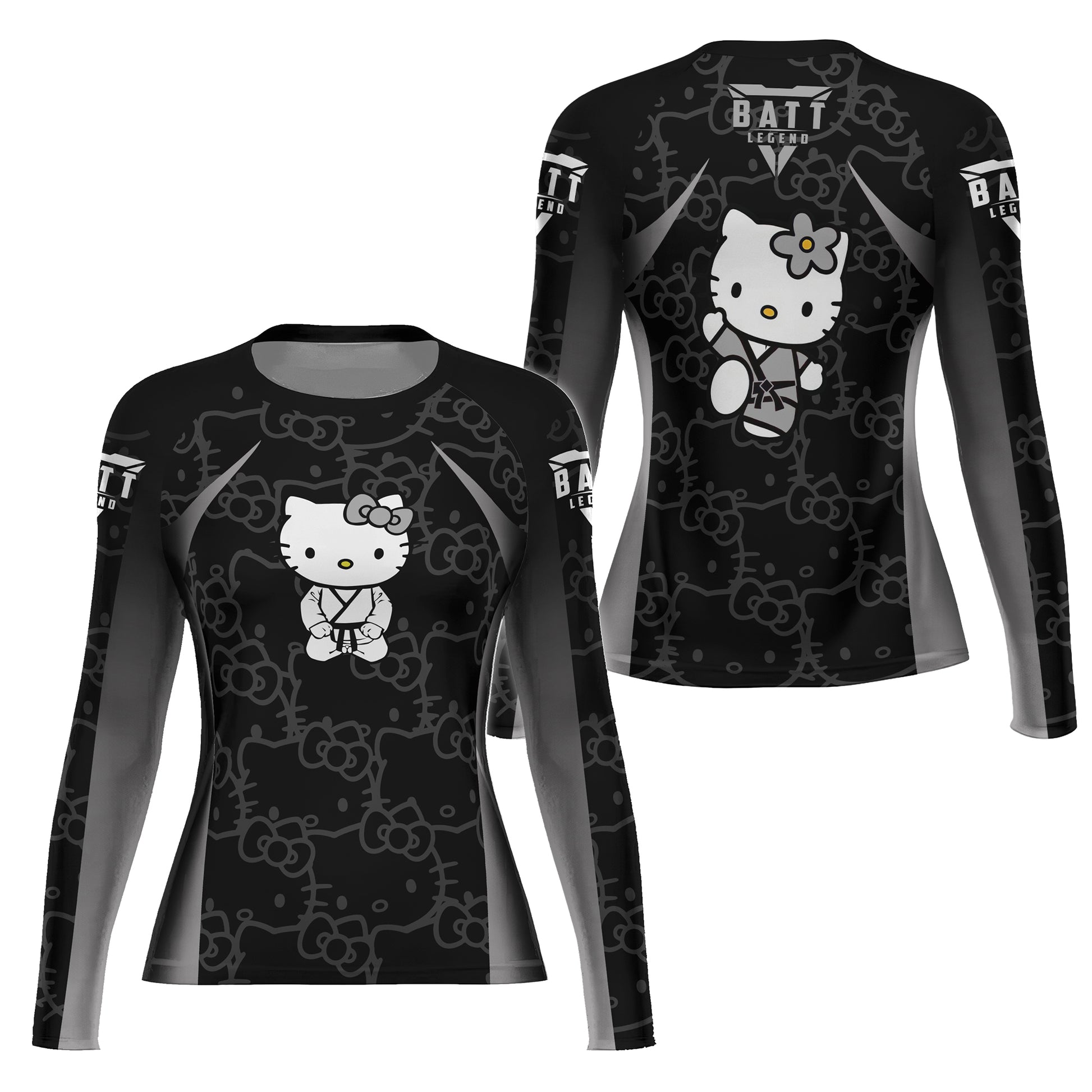 Hello Kitty Jiu Jitsu Black Rash Guard