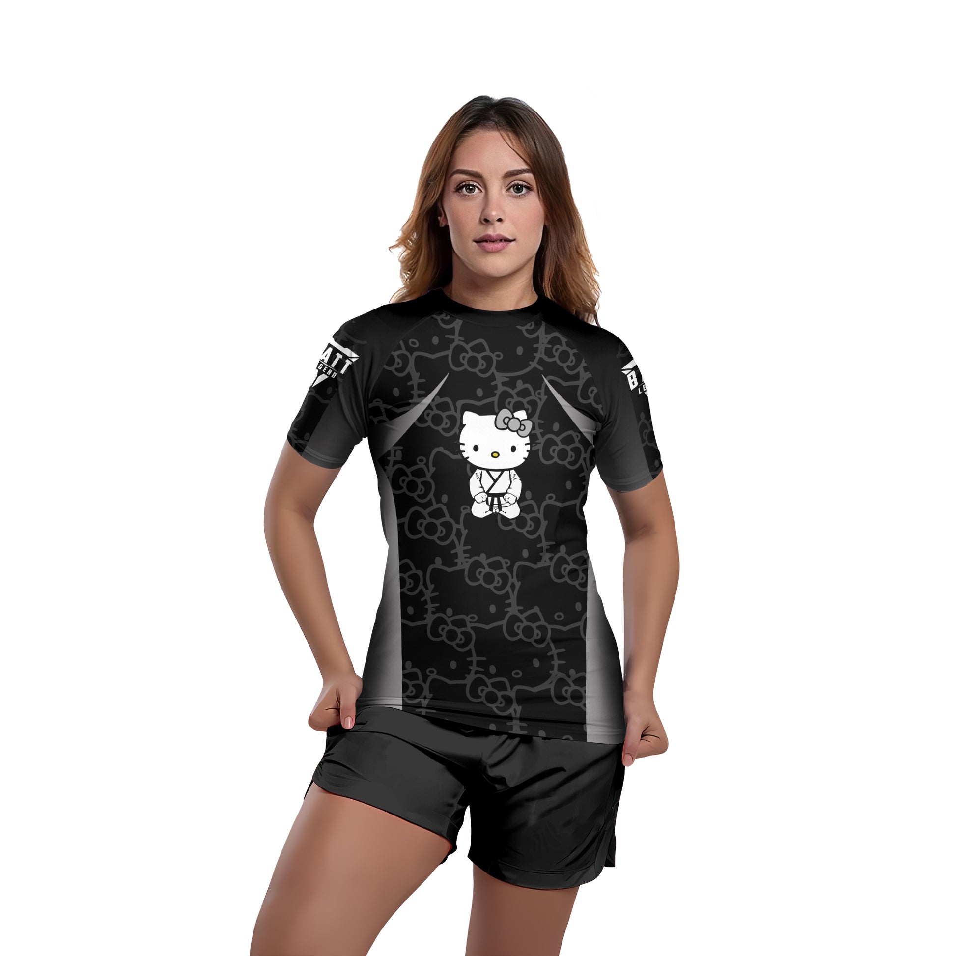 Hello Kitty Jiu Jitsu Black Rash Guard