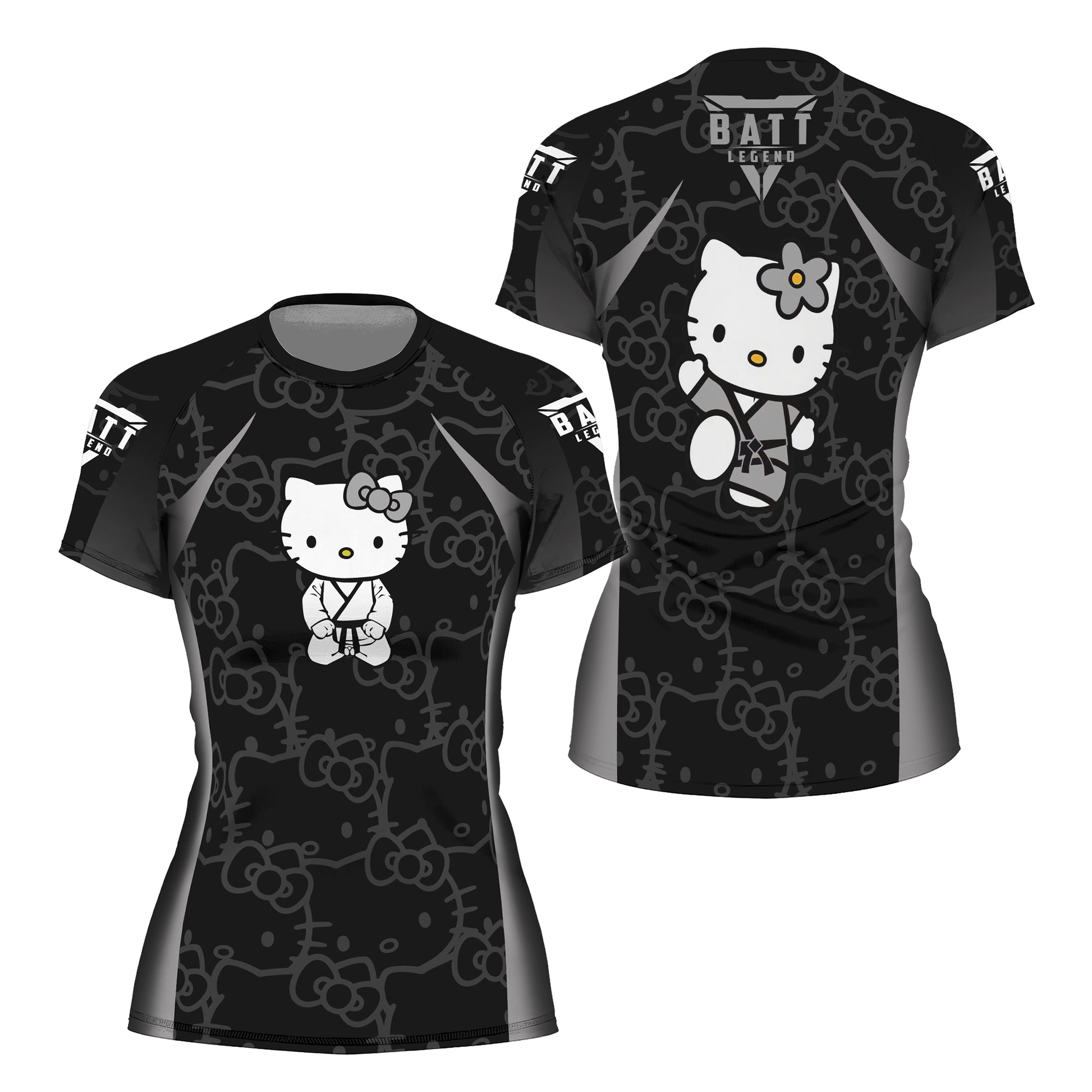 Hello Kitty Jiu Jitsu Black Rash Guard