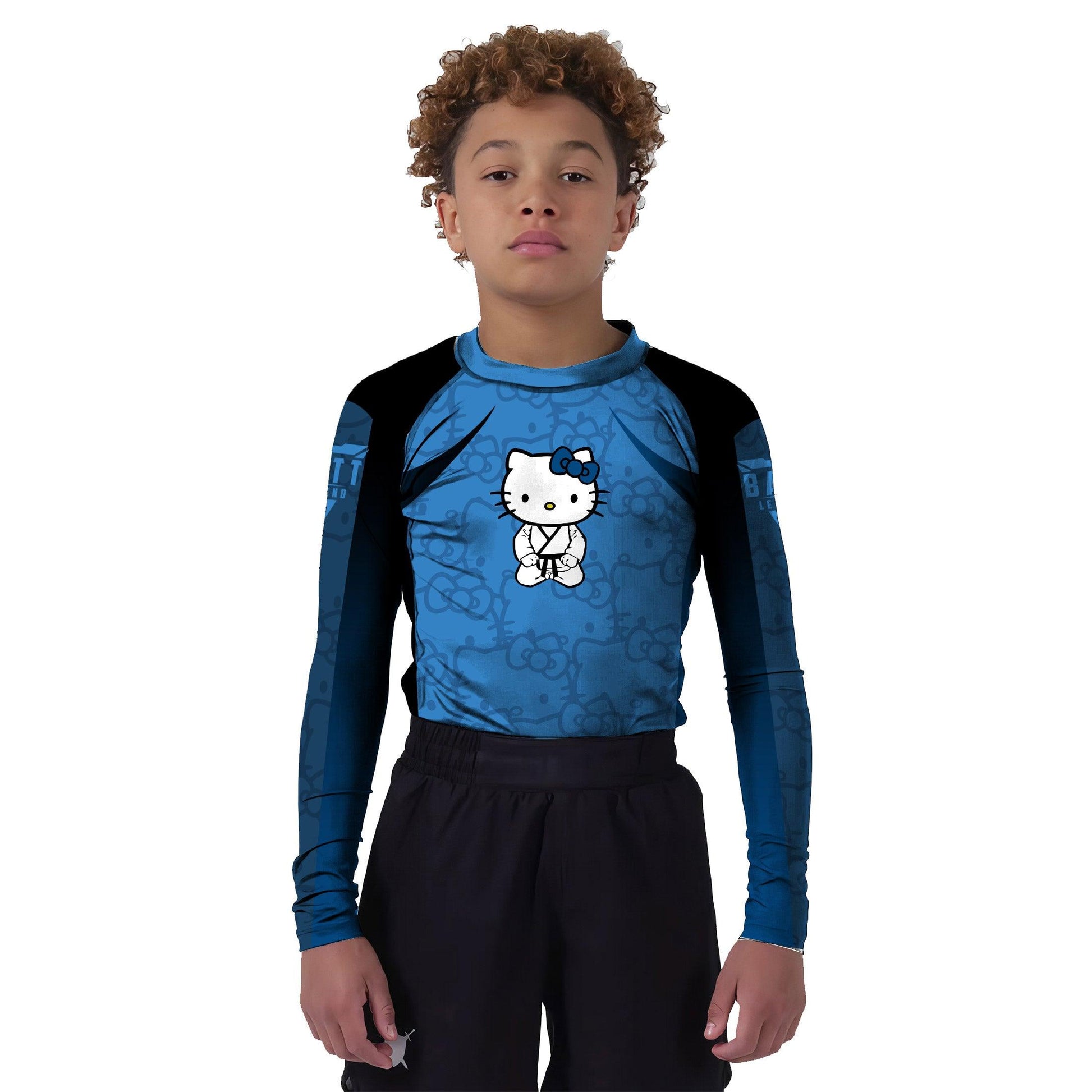 Hello Kitty Jiu Jitsu Blue Kids Rash Guard