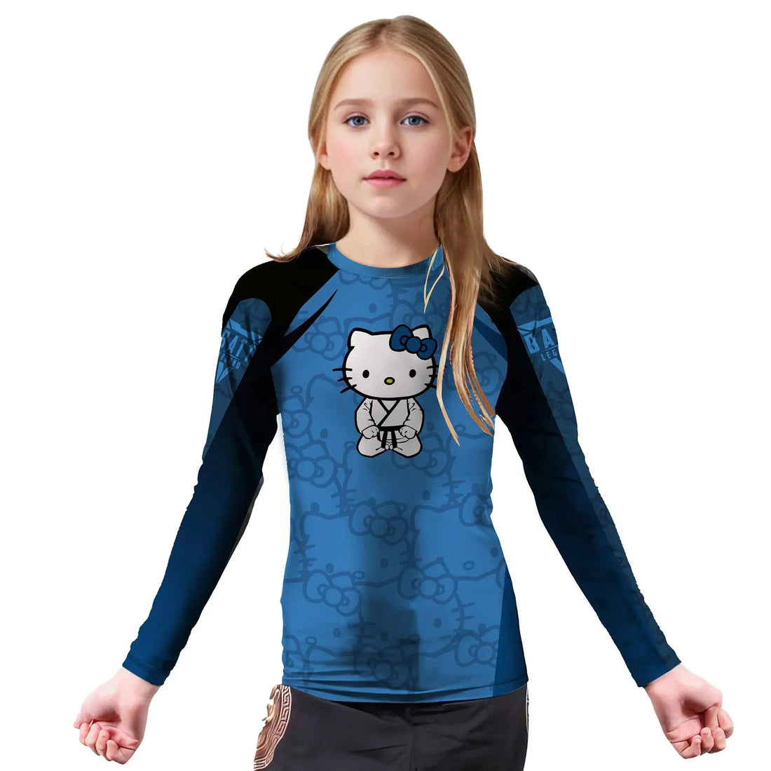Hello Kitty Jiu Jitsu Blue Kids Rash Guard
