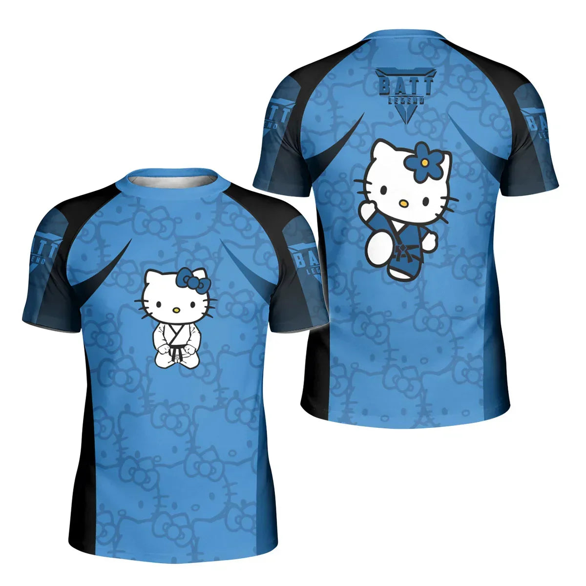 Hello Kitty Jiu Jitsu Blue Kids Rash Guard