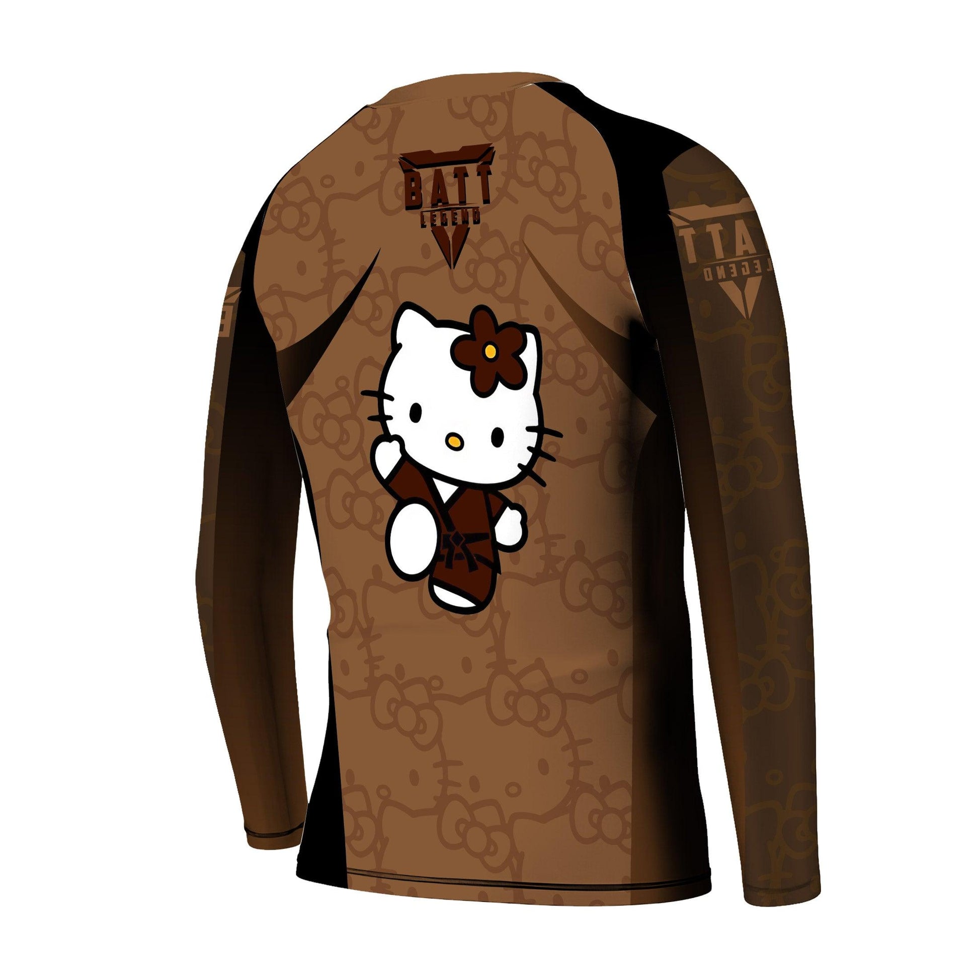 Hello Kitty Jiu Jitsu Brown Kids Rash Guard