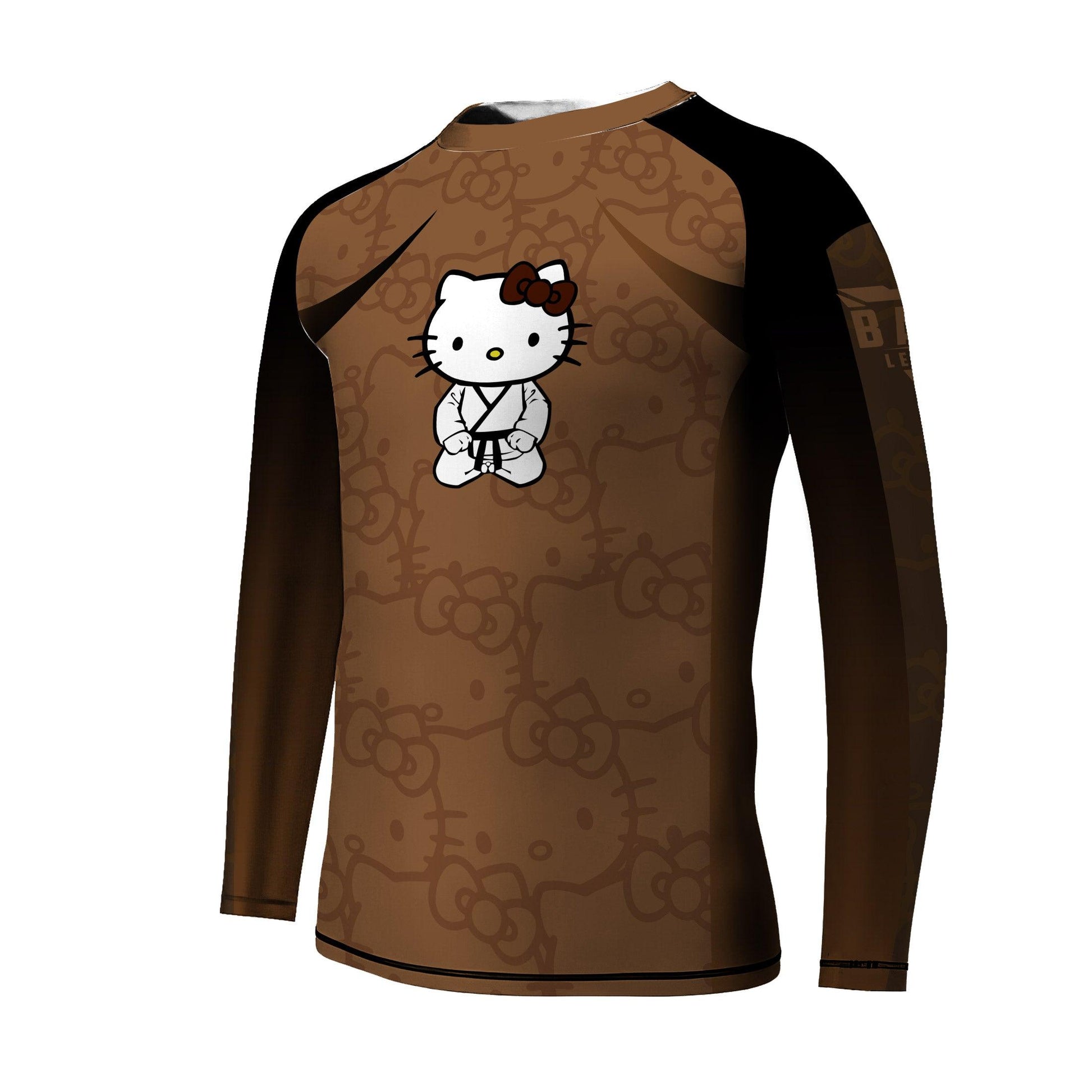 Hello Kitty Jiu Jitsu Brown Kids Rash Guard
