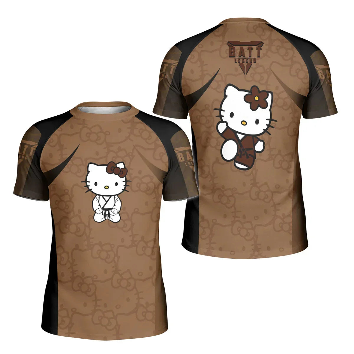 Hello Kitty Jiu Jitsu Brown Kids Rash Guard