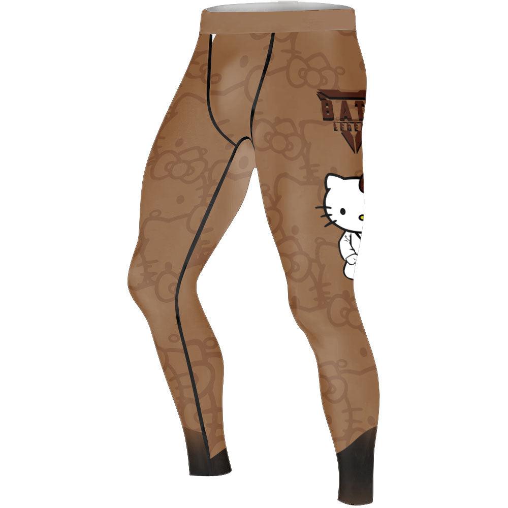 Hello Kitty Jiu Jitsu Brown Men's Compression Leggings