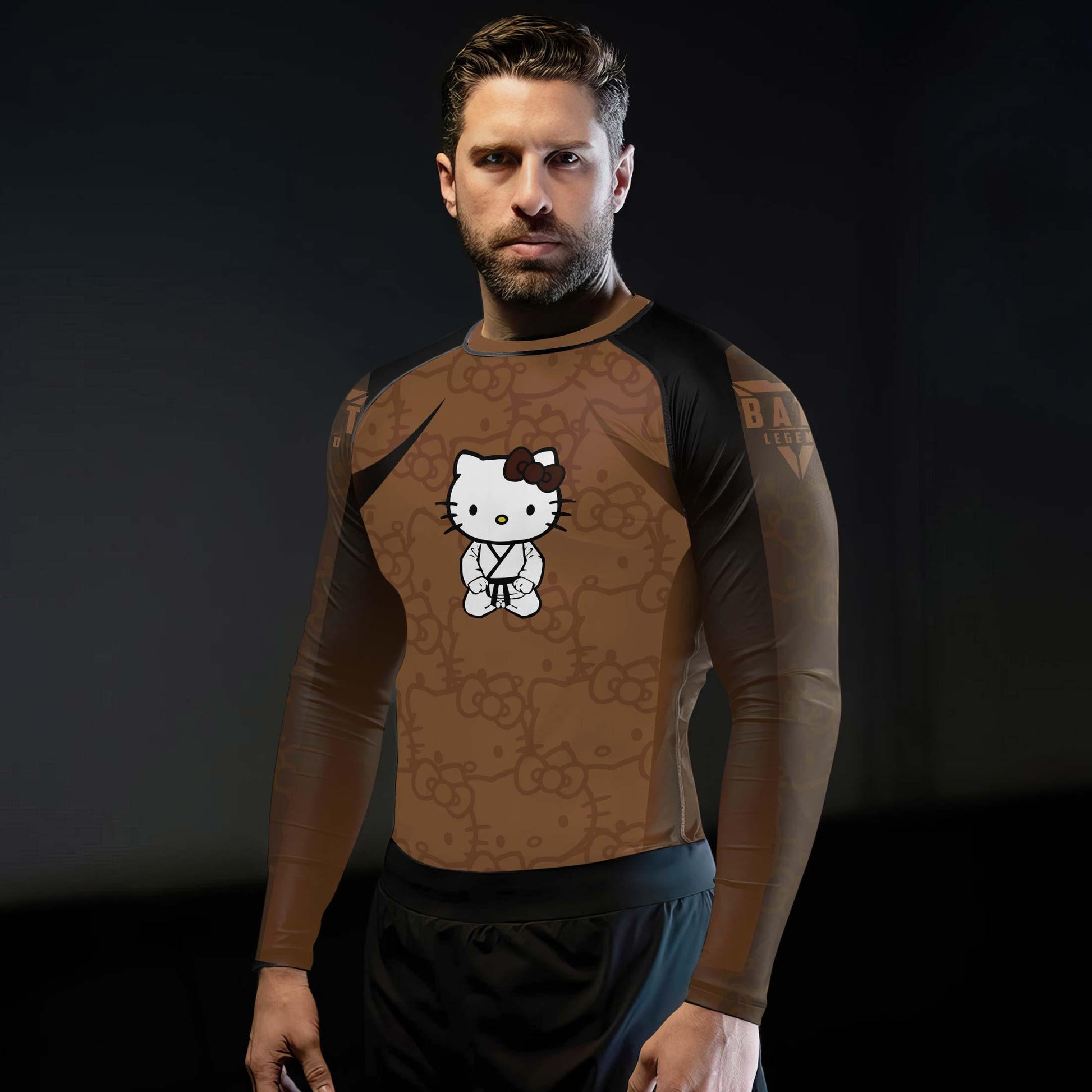 Hello Kitty Jiu Jitsu Brown Rash Guard