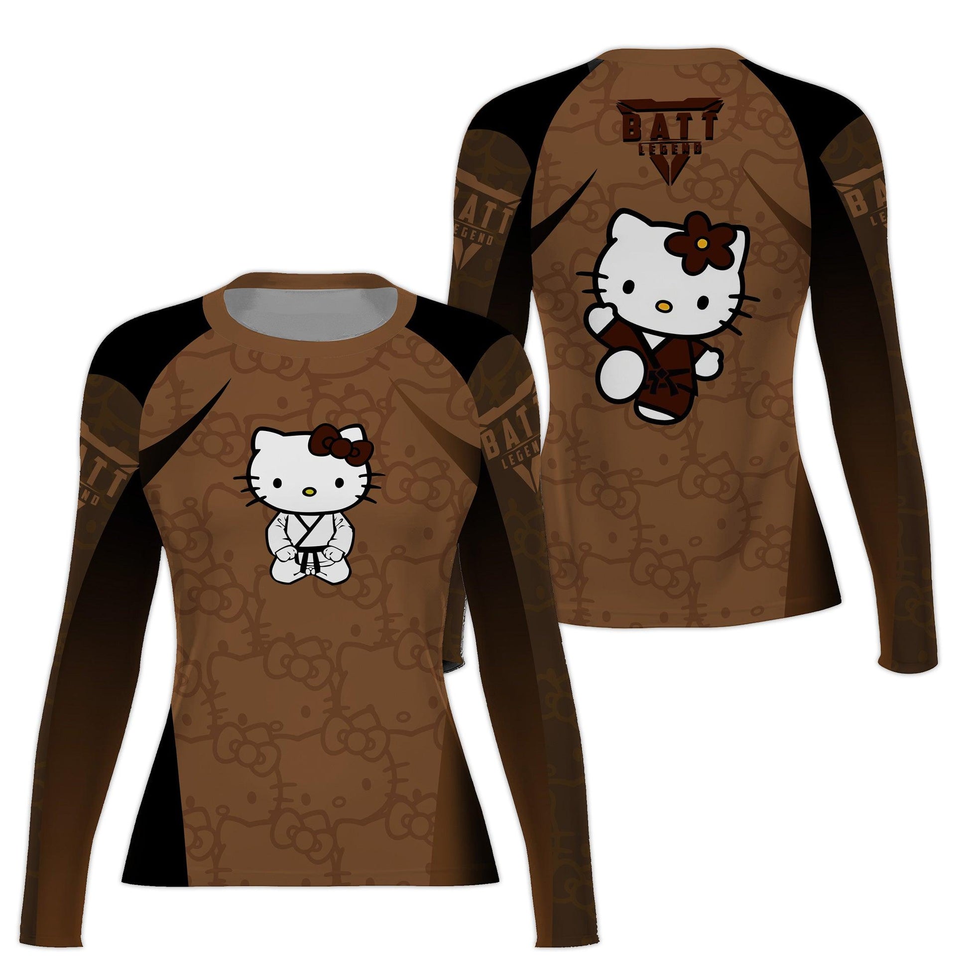 Hello Kitty Jiu Jitsu Brown Rash Guard