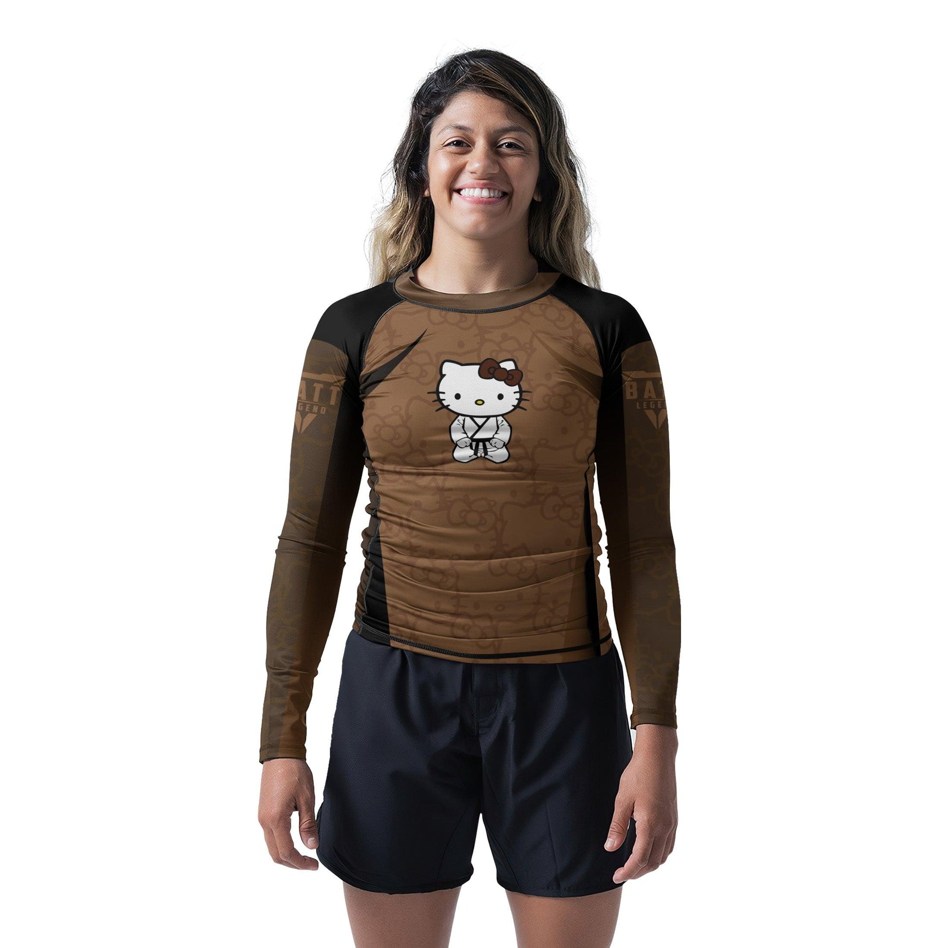 Hello Kitty Jiu Jitsu Brown Rash Guard