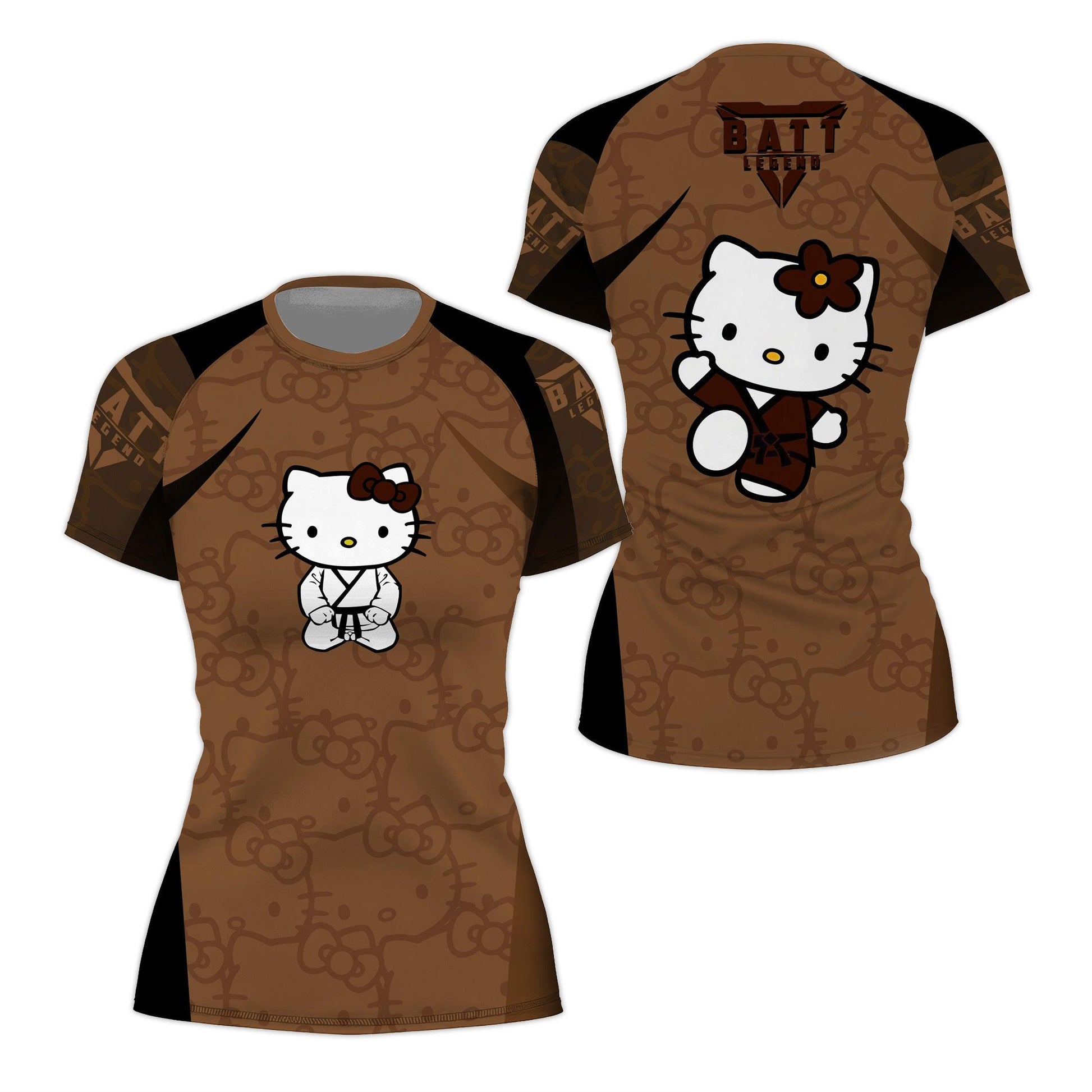 Hello Kitty Jiu Jitsu Brown Rash Guard