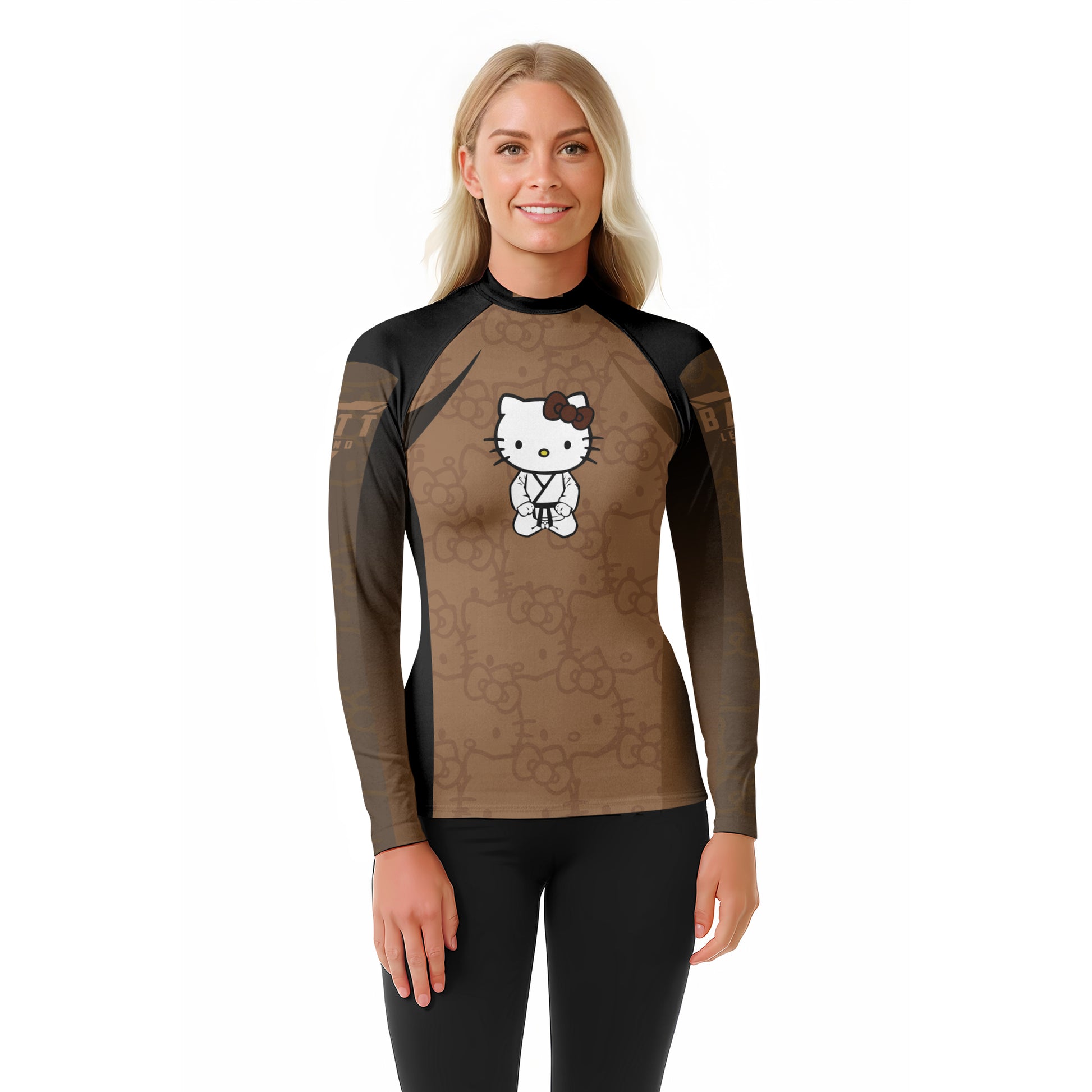 Hello Kitty Jiu Jitsu Brown Rash Guard