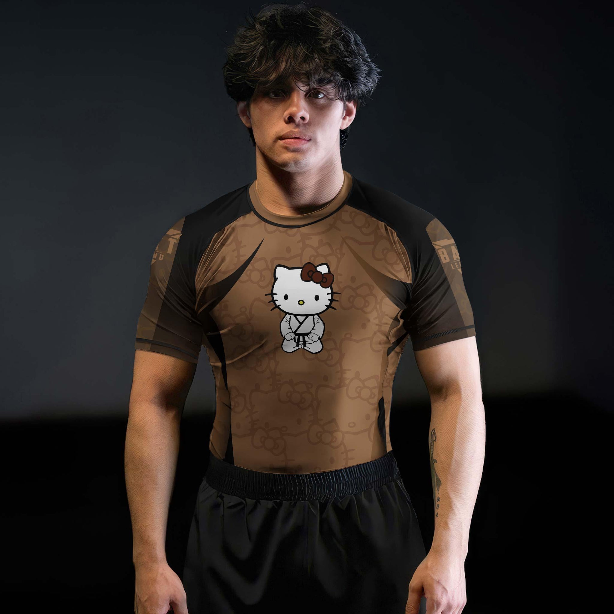 Hello Kitty Jiu Jitsu Brown Rash Guard