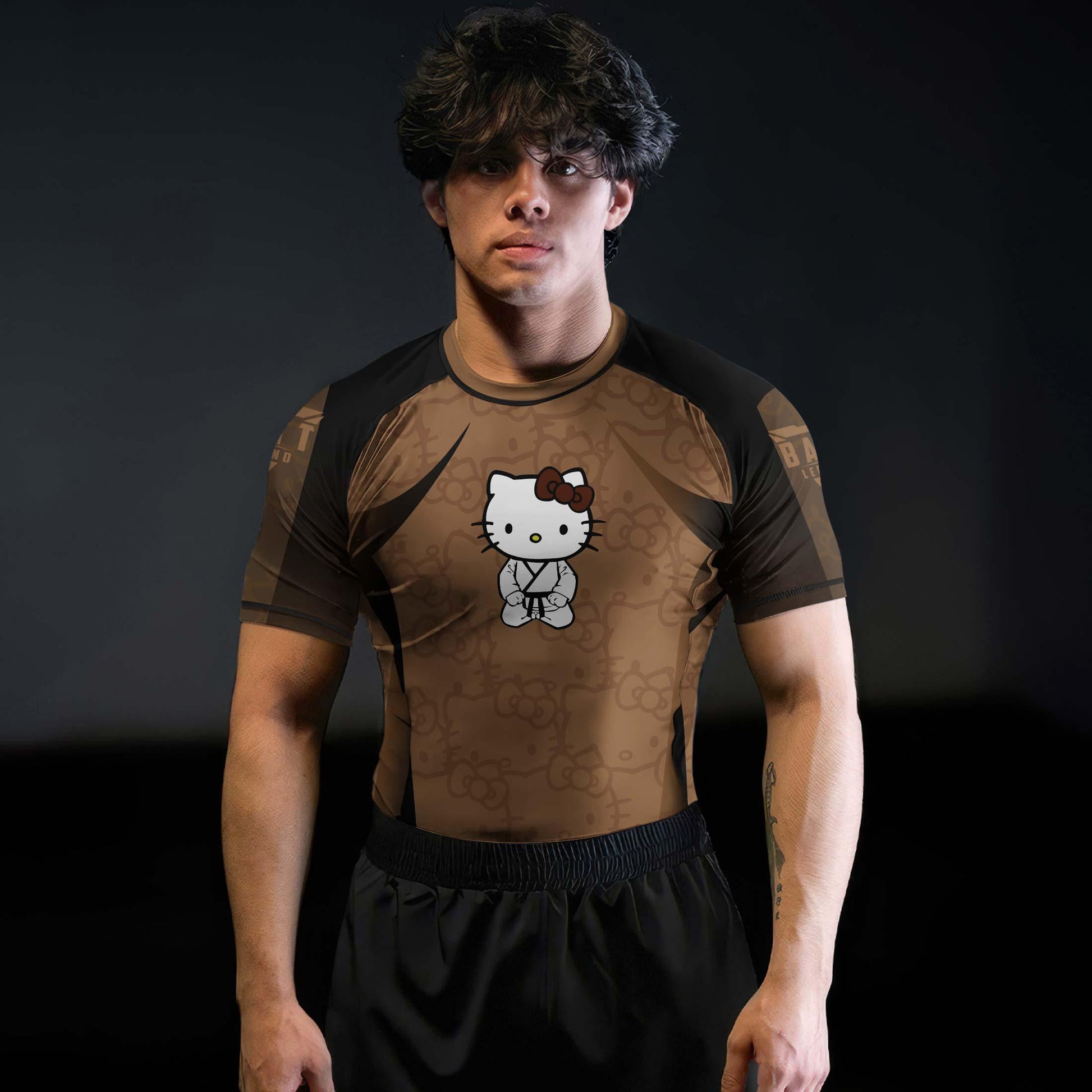 Hello Kitty Jiu Jitsu Brown Rash Guard