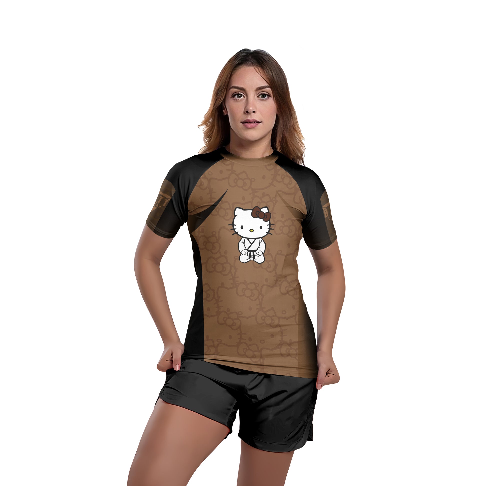 Hello Kitty Jiu Jitsu Brown Rash Guard