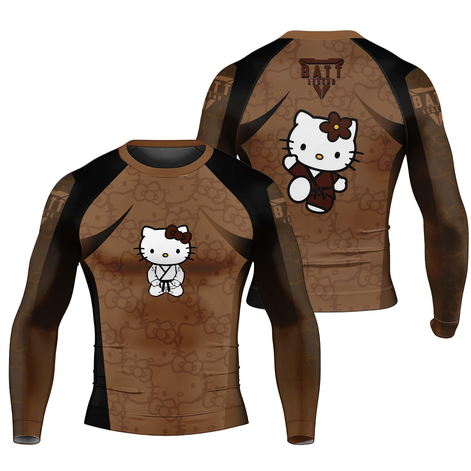 Hello Kitty Jiu Jitsu Brown Rash Guard