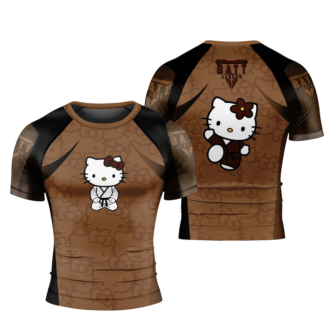 Hello Kitty Jiu Jitsu Brown Rash Guard