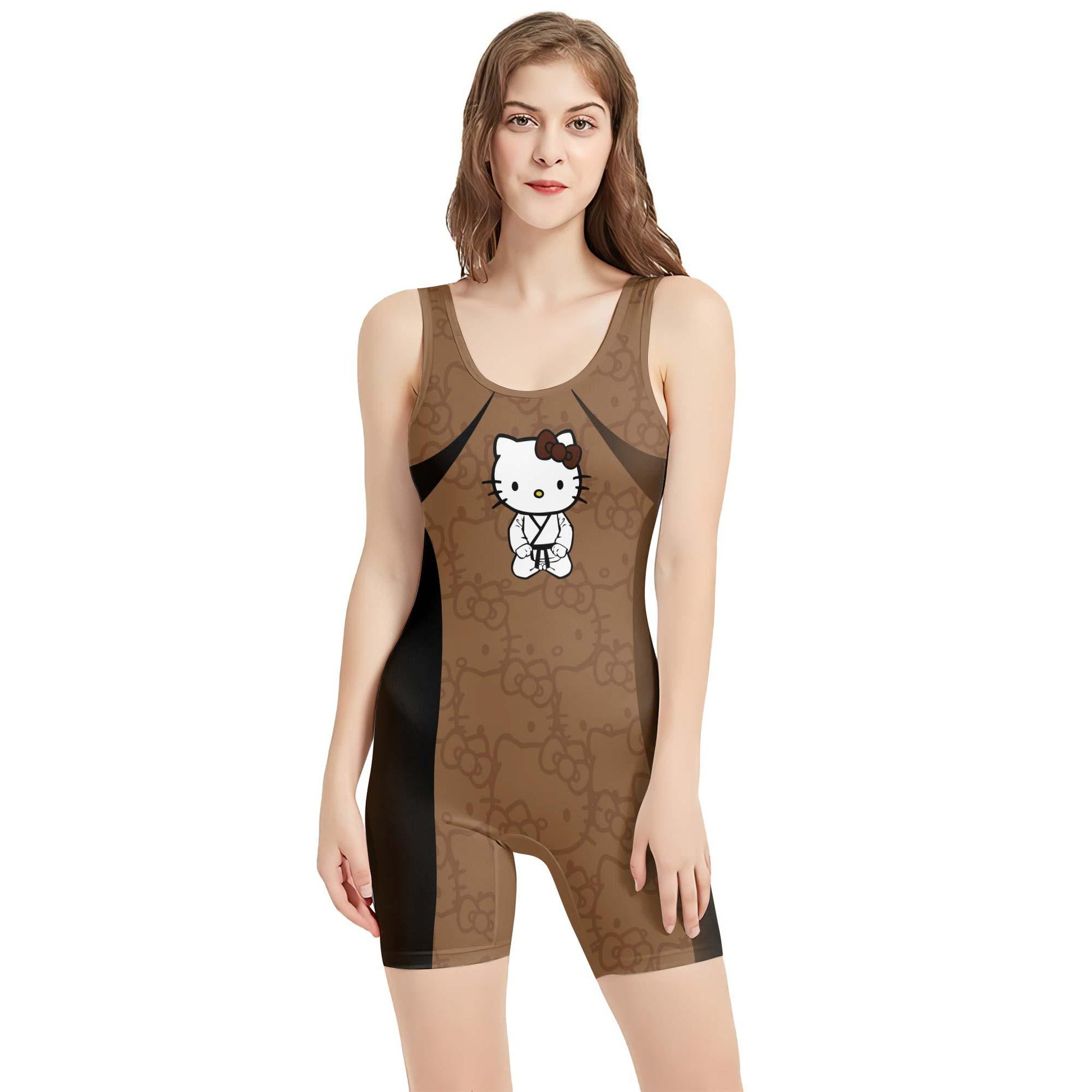 Hello Kitty Jiu Jitsu Brown Wrestling Singlet