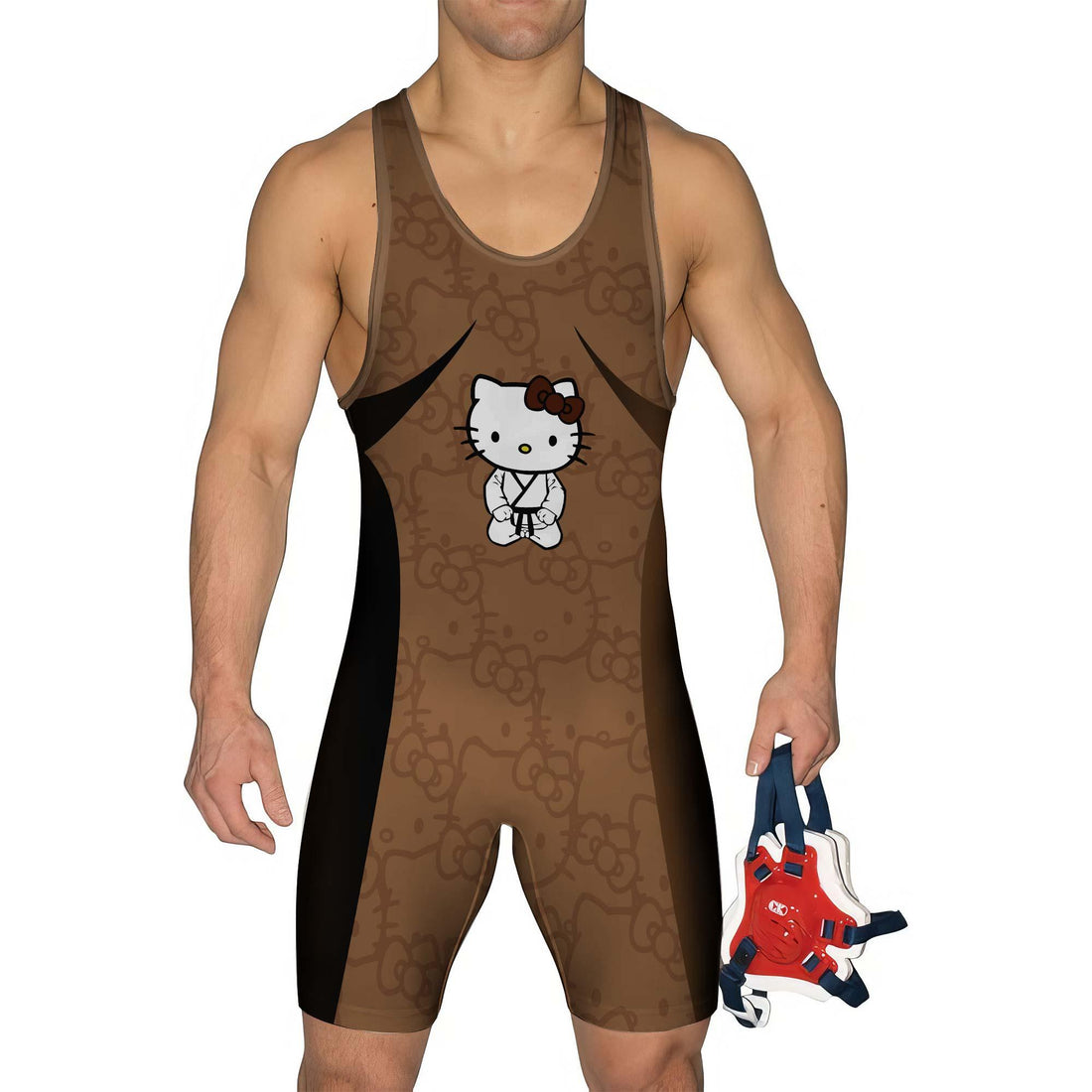 Hello Kitty Jiu Jitsu Brown Wrestling Singlet
