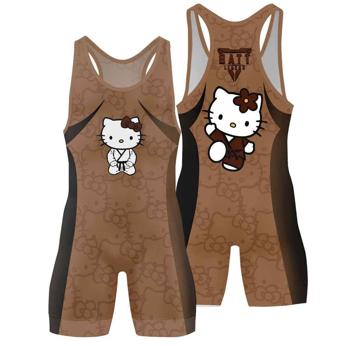Hello Kitty Jiu Jitsu Brown Wrestling Singlet