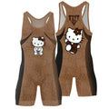 Hello Kitty Jiu Jitsu Brown Wrestling Singlet