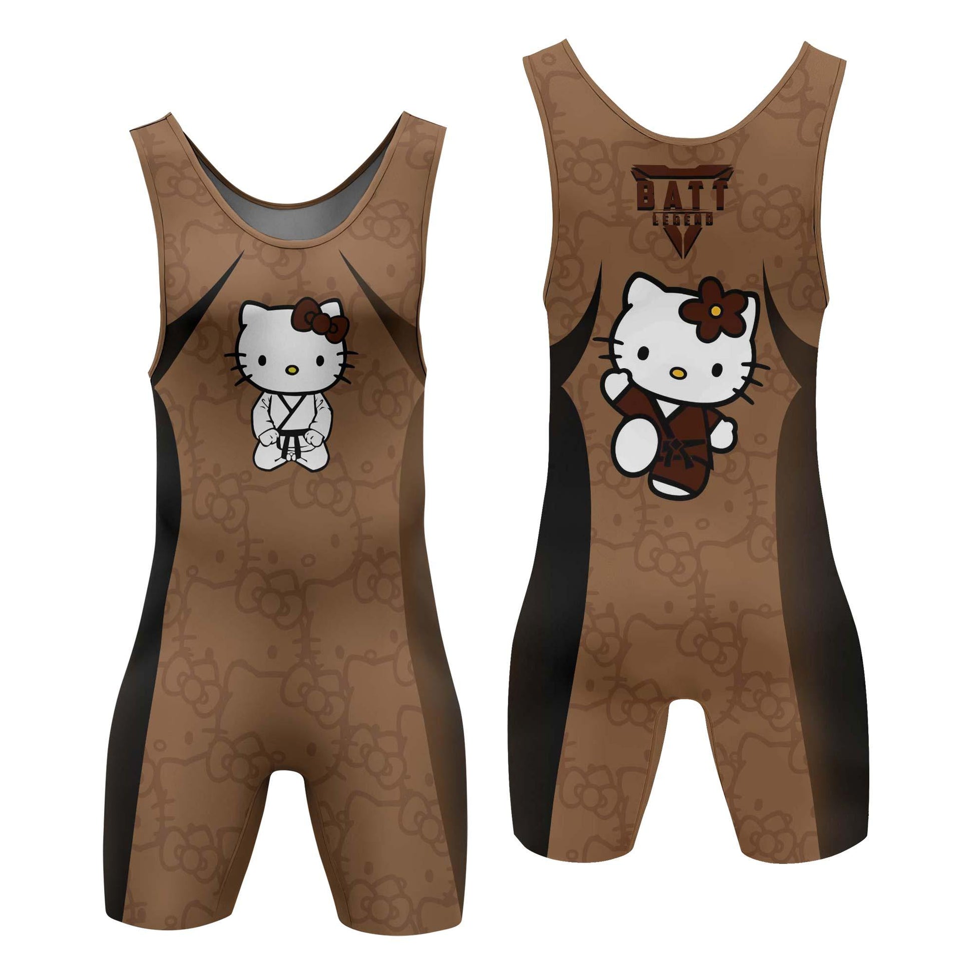Hello Kitty Jiu Jitsu Brown Wrestling Singlet