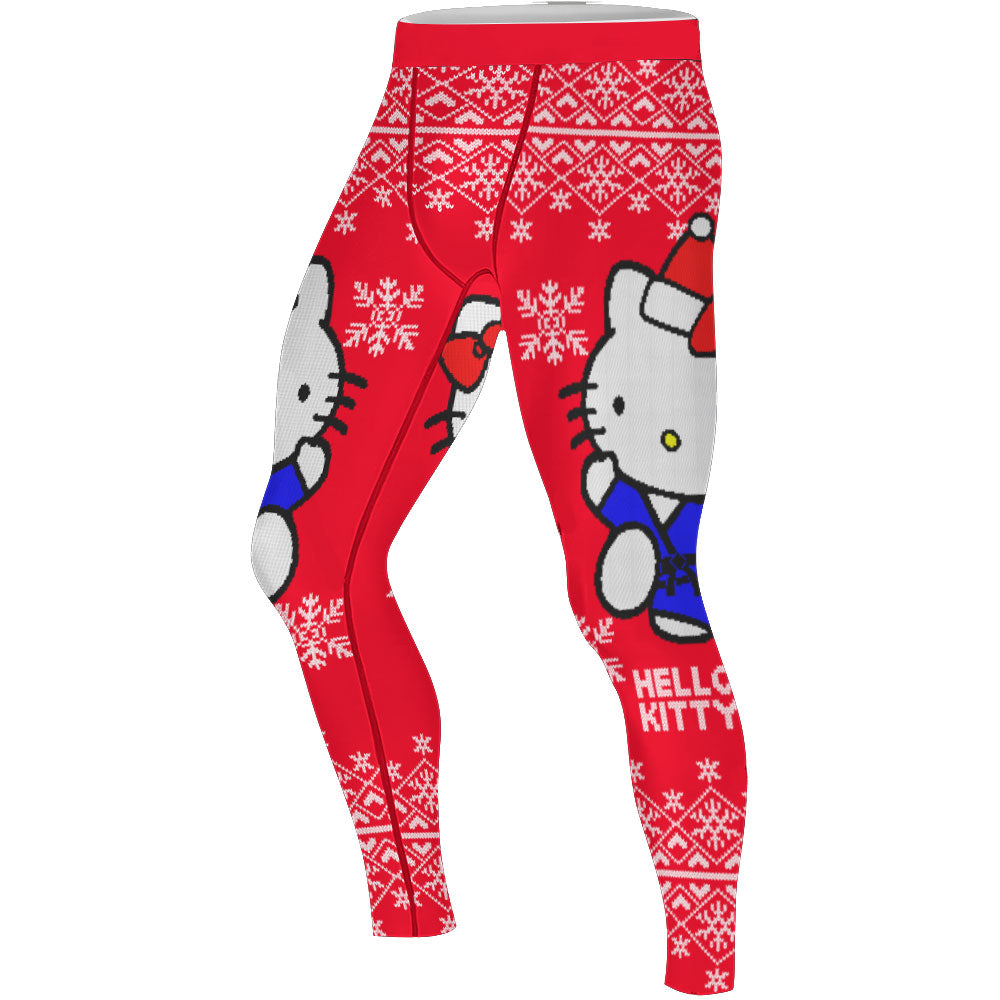 Hello Kitty Jiu Jitsu Christmas Men's Compression Leggings