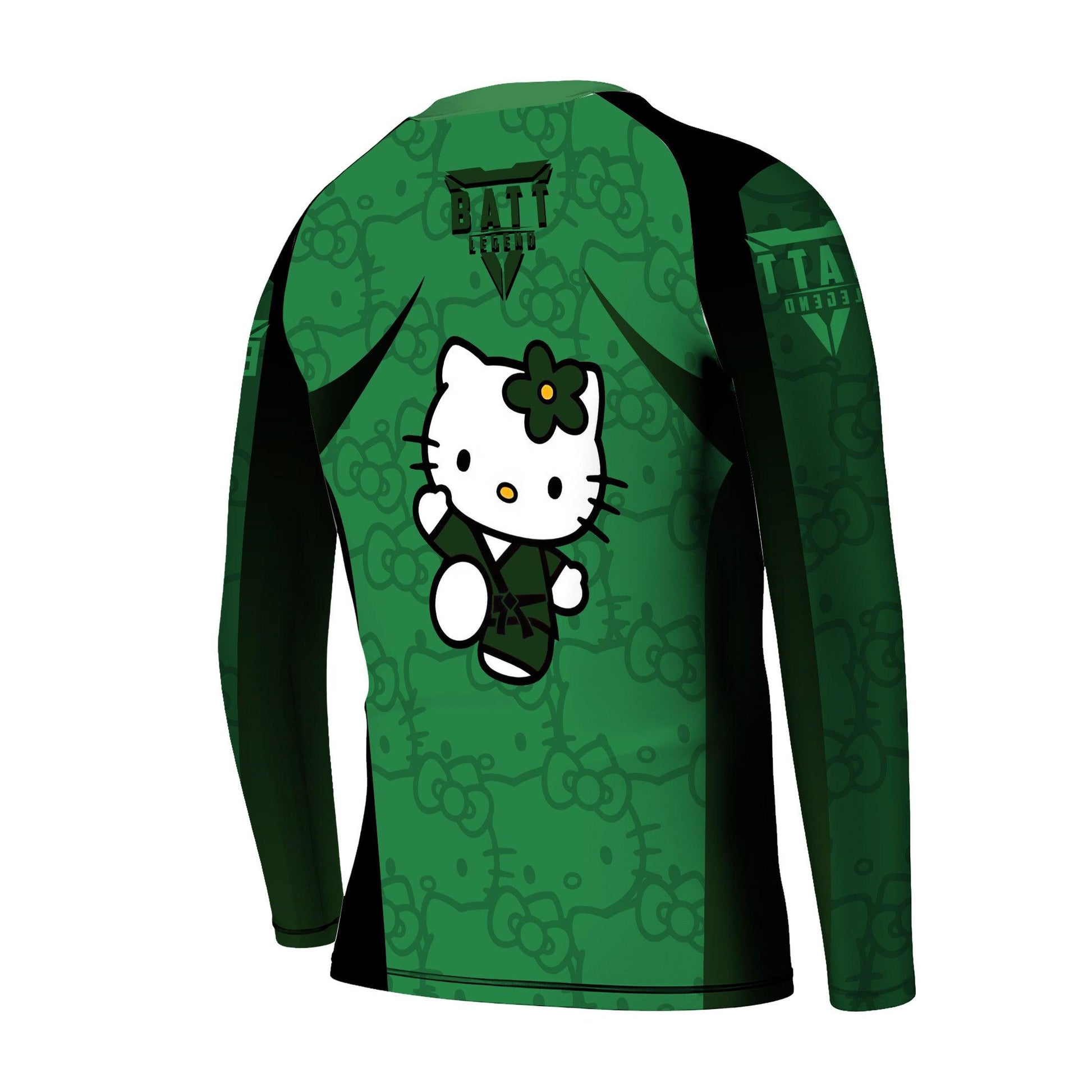 Hello Kitty Jiu Jitsu Green Kids Rash Guard