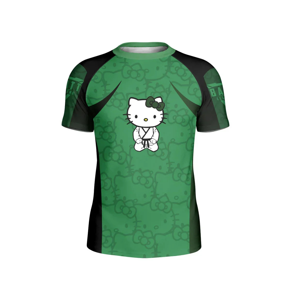 Hello Kitty Jiu Jitsu Green Kids Rash Guard